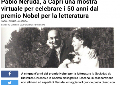 Articolo su “Il Mattino” dedicato ad Adelino Di Marino per il suo lavoro per la mostra virtuale dedicata a Pablo Neruda 12/12/20